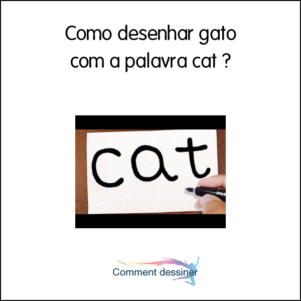 Como desenhar gato com a palavra cat